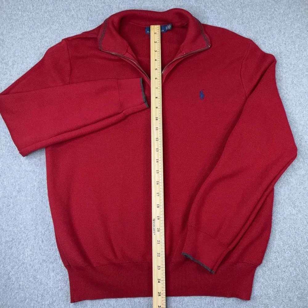 Polo Ralph Lauren Cotton Mesh 1/4 Zip Pullover Sweater Men's Size XL Pony Preppy